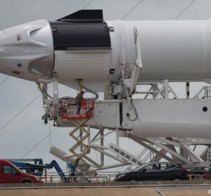 SpaceX missile before launch