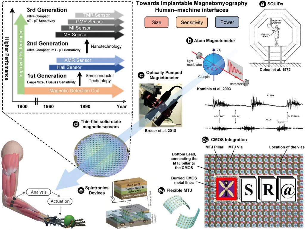 Integrated Pico-Tesla Resolution Magnetoresistive Sensors for Miniaturised Magnetomyography(MMG)